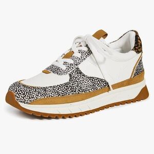 MADEWELL Kickoff Trainer Sneakers in Leather and Spot Mix Calf Hair US 7